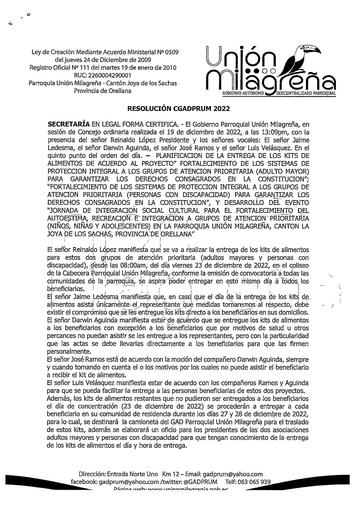 RESOLUCIÓN KITS DE ALIMENTOS